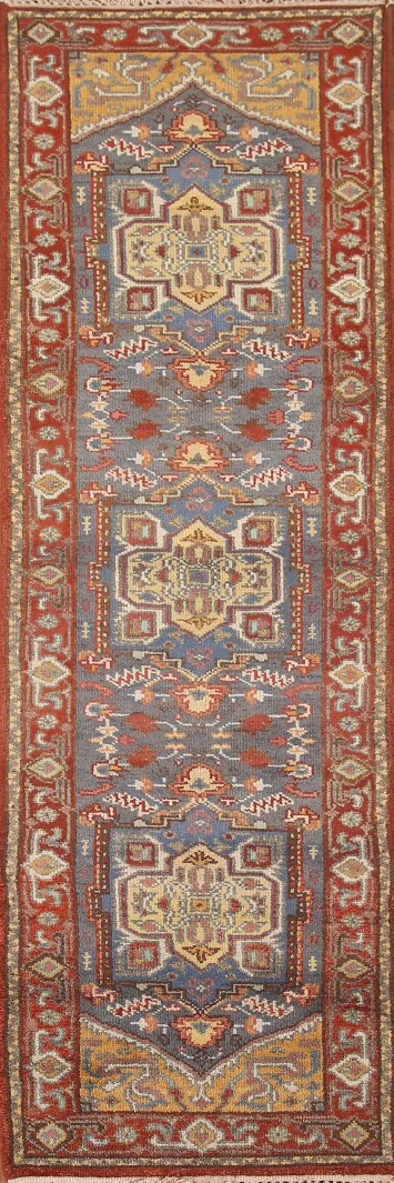 Geometric Heriz Serapi Oriental Runner Rug 2x9