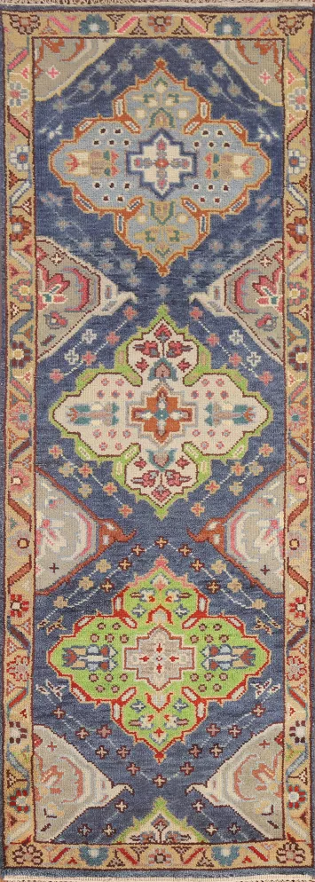 Blue Heriz Serapi Oriental Runner Rug 3x8