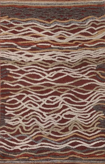 Handmade Abstract Modern Area Rug 6x8