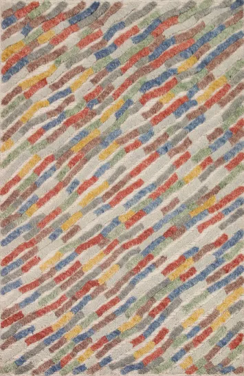 Striped Abstract Modern Area Rug 6x8