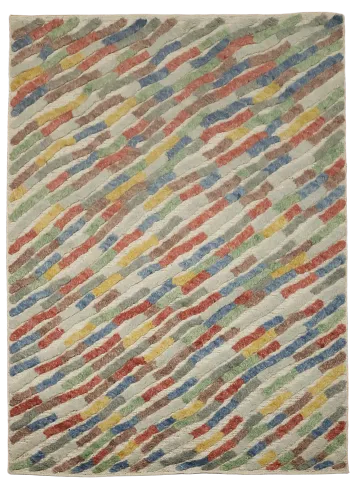 Colorful Abstract Pattern Carved Rug for Modern Living Spaces 6x8 ft