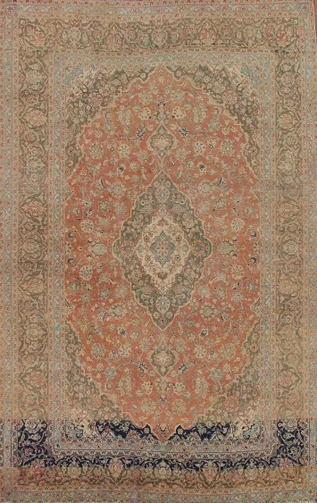 Vintage Floral Kashan Persian Area Rug 8x12