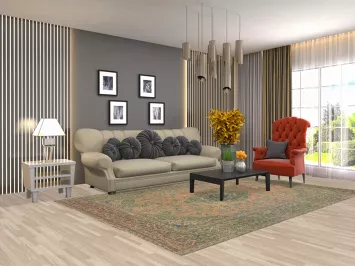 Traditional Kashan Persian Area Rug 6x10