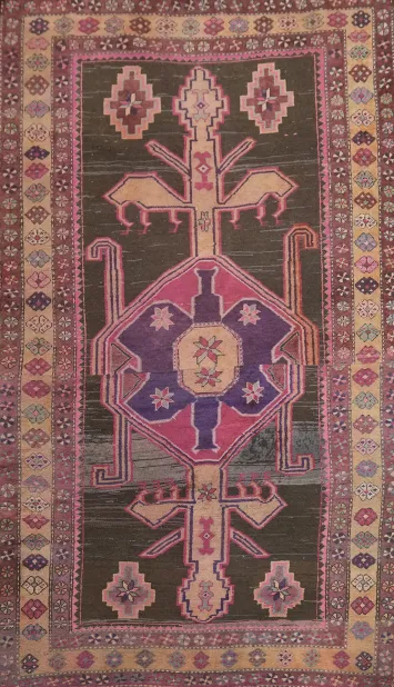 Geometric Wool Ardebil Persian Rug 4x7
