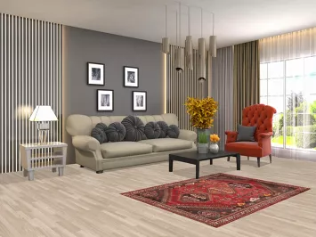 Vegetable Dye Abadeh Nafar Persian Area Rug 4x5