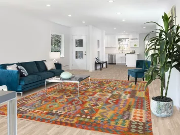 All-Over Geometric Kilim Oriental Area Rug 8x12