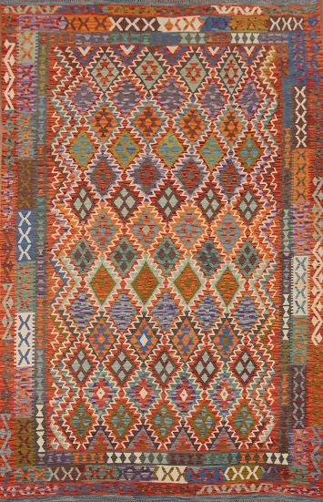Reversible Wool Kilim Oriental Area Rug 8x11