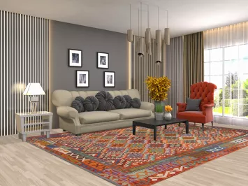 Reversible Wool Kilim Oriental Area Rug 8x11