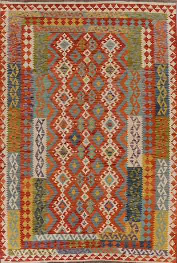 Reversible Wool Kilim Oriental Area Rug 7x10