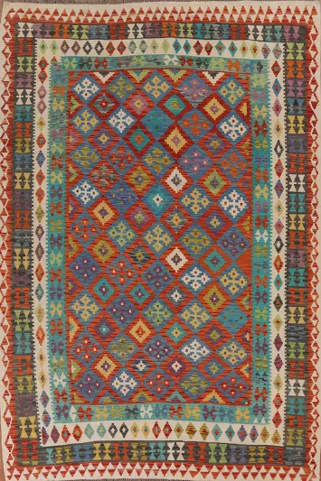All-Over Geometric Kilim Oriental Area Rug 7x10
