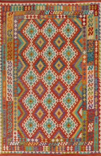 Reversible Wool Kilim Oriental Area Rug 7x10