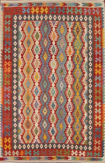 Reversible Wool Kilim Oriental Area Rug 8x11