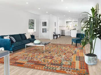 Geometric Wool Kilim Oriental Area Rug 8x12