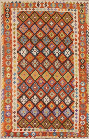 All-Over Geometric Kilim Oriental Area Rug 8x12