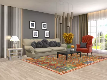 Geometric Kilim Oriental Area Rug 7x9