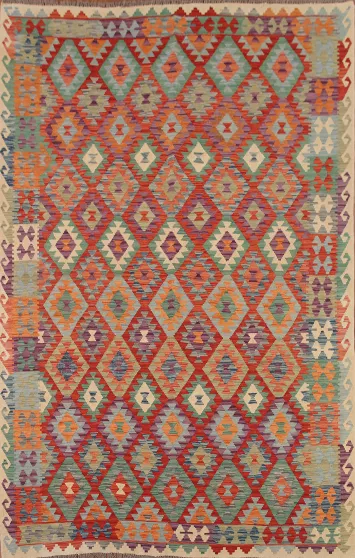 Reversible Wool Kilim Oriental Area Rug 7x10