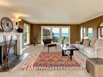 Geometric Wool Kilim Oriental Area Rug 8x11