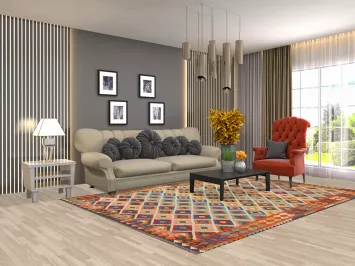 Reversible Wool Kilim Oriental Area Rug 7x10