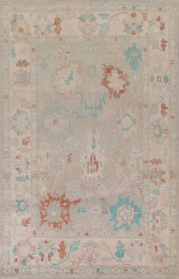 Vegetable Dye Oushak Turkish Area Rug 6x9