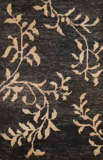 Black Moroccan Oriental Area Rug 5x7