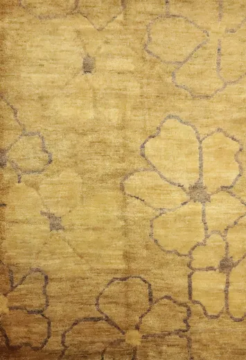 Floral Gold Oriental Area Rug 7x10