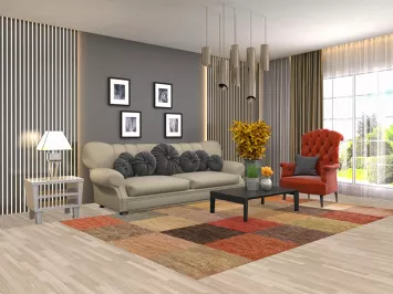 Checkered Modern Area Rug 6x10