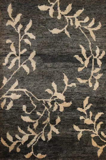 Black Moroccan Oriental Area Rug 6x7