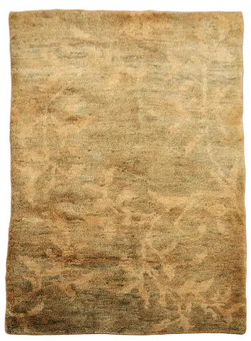 Soft Brown Textured Botanical Rug 5x7 ft