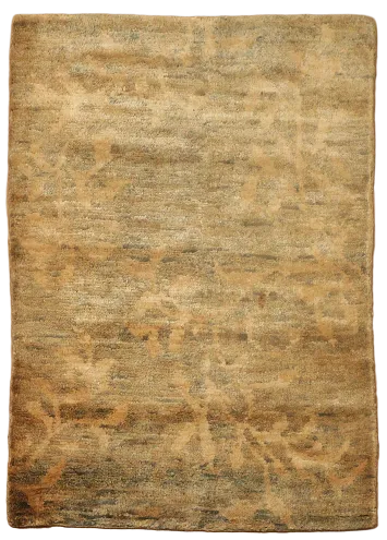 Subtle Patterned Rug in Golden Hues for Modern Interiors 5x7 ft