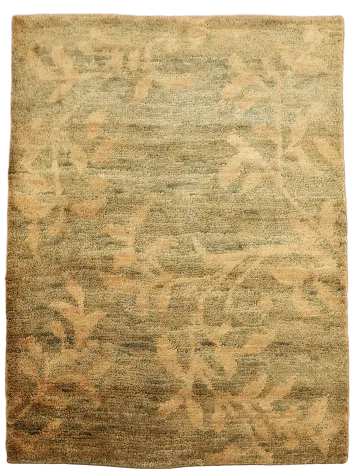Sophisticated Green Rug with Subtle Floral Motifs for Class 5x6