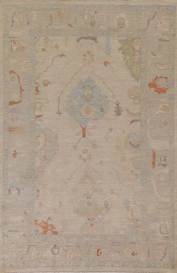 Wool Oushak Vegetable Dye Area Rug 6x9