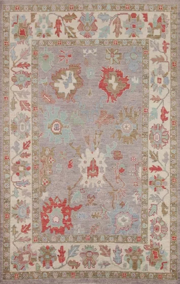Vegetable Dye Oushak Turkish Area Rug 6x9