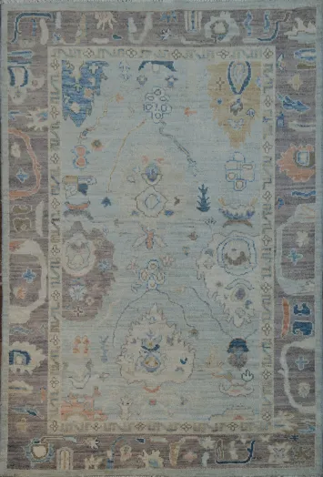 Vegetable Dye Oushak Turkish Area Rug 4x6