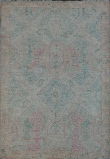 Oushak Vegetable Dye Area Rug 4x6