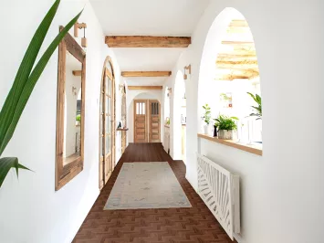 Vegetable Dye Oushak Turkish Runner Rug 3x10