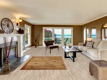 Floral Gold Oriental Area Rug 5x7