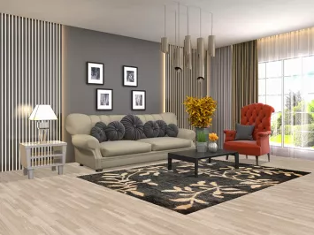 Black Floral Oriental Area Rug 6x8