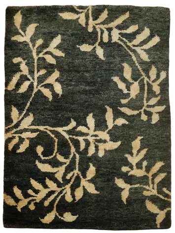 Black Abstract Oriental Area Rug 6x8