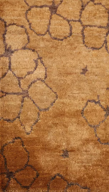 Gold Flora Oriental Area Rug 3x5