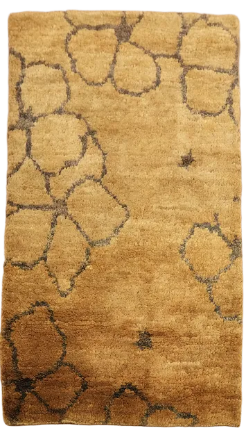 Gold Flora Abstract Oriental Rug 3x5