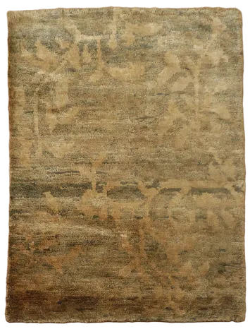 Brown Gold Abstract Oriental Area Rug 5x6