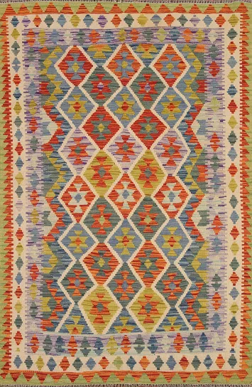 Reversible Wool Kilim Oriental Area Rug 5x7