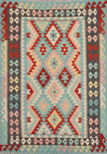 Reversible Wool Kilim Oriental Area Rug 5x6