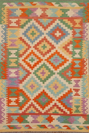 Reversible Wool Kilim Oriental Area Rug 5x7