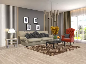 Brown Kilim Reversible Wool Area Rug 5x7