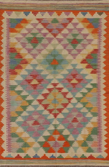 Geometric Kilim Oriental Area Rug 5x7