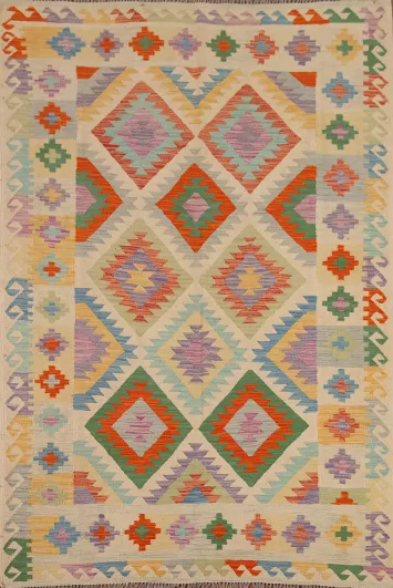 Reversible Wool Kilim Oriental Area Rug 5x7