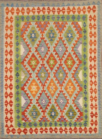 Colorful Kilim Geometric Area Rug 5x7