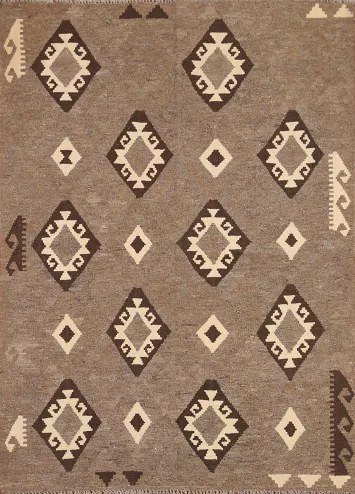 Reversible Wool Kilim Oriental Area Rug 5x7