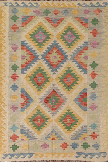 Kilim Reversible Wool Area Rug 5x7